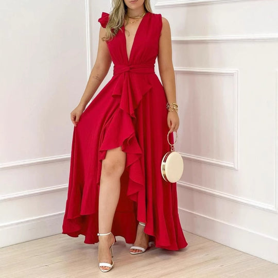 Damen Maxikleid mit floralem Schnitt EB