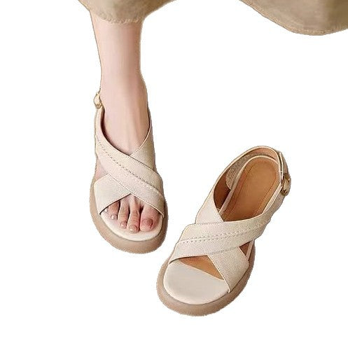 Damen Komfortable Plattform-Sandalen mit verstellbaren Riemen und anatomisch geformtem Fußbett EB