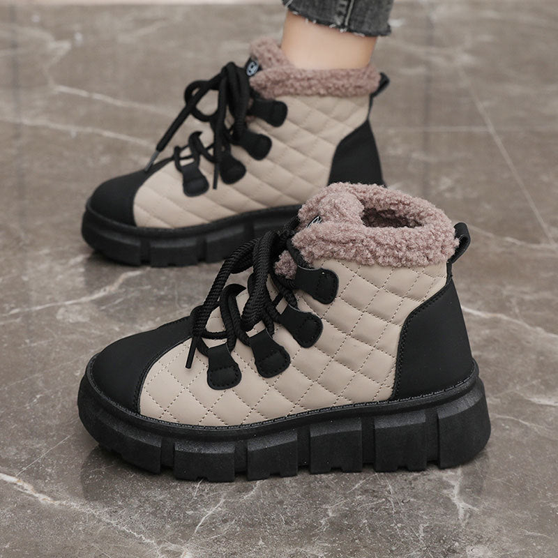 Damen Winterliche Sneakers mit robuster Profilsohle und kuscheligem Innenfutter EB
