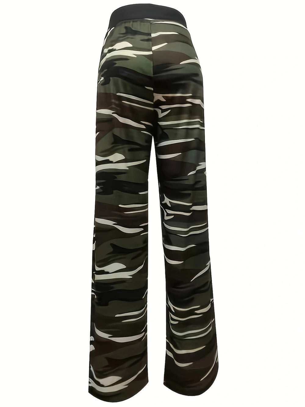Damen Bequeme Freizeit-Hose mit Kordelzug und camouflagemuster EB