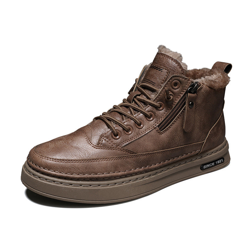 Damen Gefütterte Winterboots mit wasserdichter Lederoberfläche und robuster Sohle EB