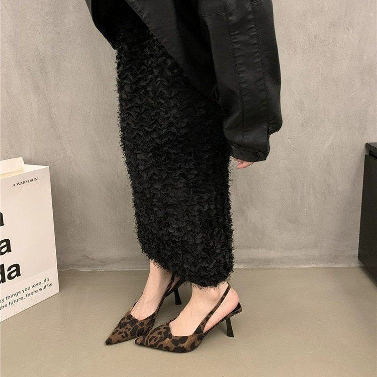 Damen Sling-Pumps mit Leopardenmuster EB