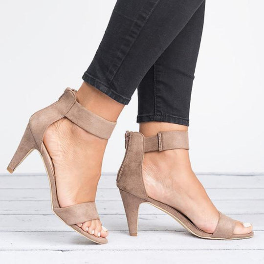 Damen elegante High Heels mit komfortablem Riemen und stiletto Absatz EB