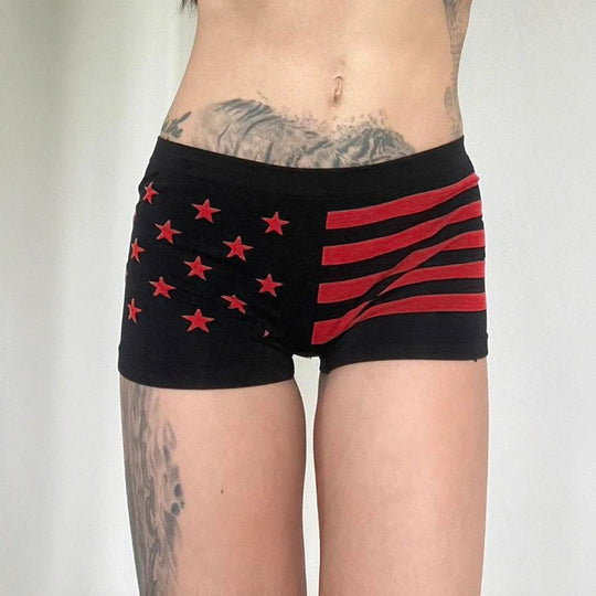 Damen Komfortable Boxershorts mit patriotischem Design EB