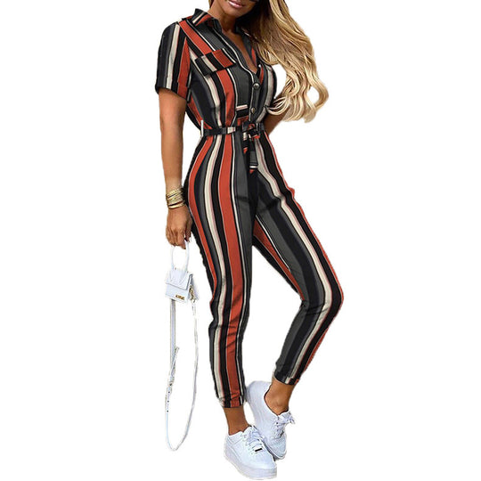 Damen Modischer Jumpsuit mit praktischen Taschen und tailliertem Schnitt EB