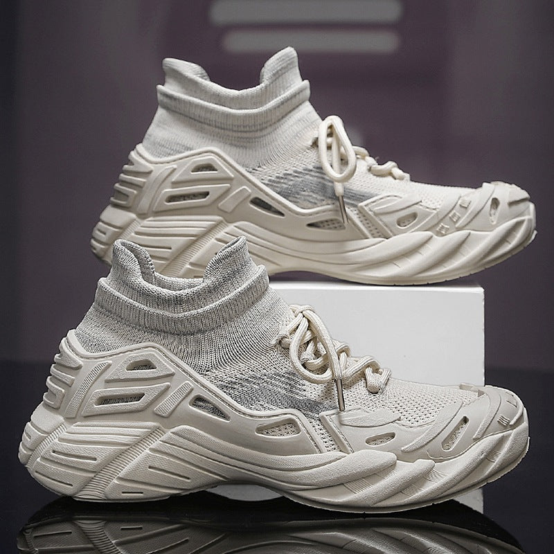 Damen Sportliche Sneakers mit atmungsaktiver Strick-Oberfläche und rutschfester Laufsohle EB