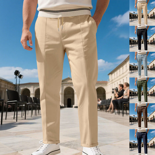 Herren moderne Chinohose mit bequemem elastischem Bund und praktischen Seitentaschen EB