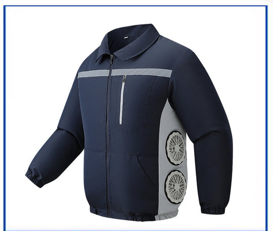 Unisex nan kühlende Ventilationsjacke mit integrierten seitlichen Lüftern und atmungsaktivem Funktionsmaterial R&B