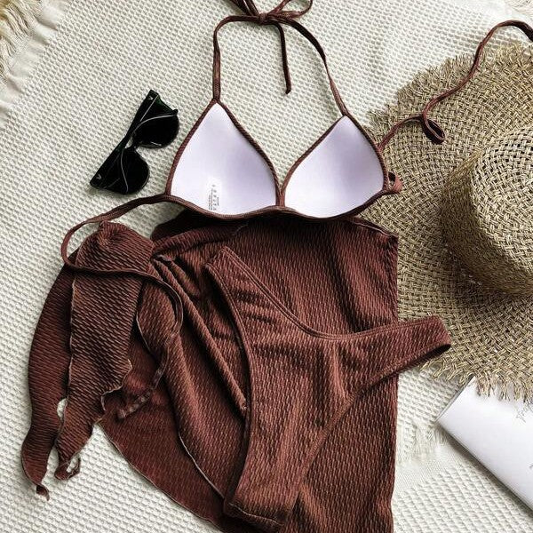 Damen Bikini-Set mit raffiniertem Wickeldesign und eleganten Halterträgern EB