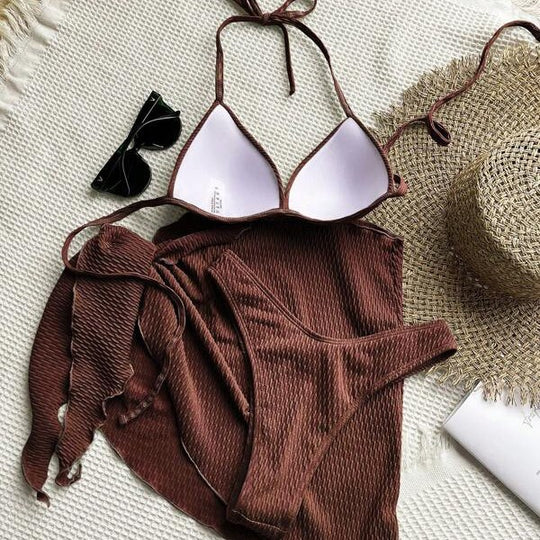 Damen Bikini-Set mit raffiniertem Wickeldesign und eleganten Halterträgern EB