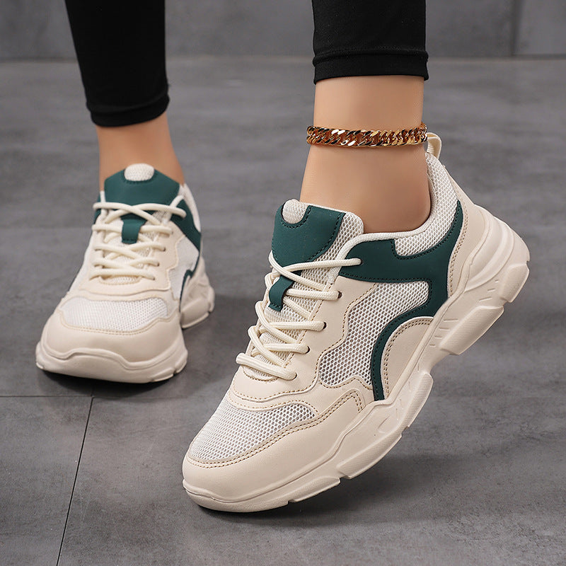 Damen nan moderner Komfort-Sneaker im Retro-Look mit atmungsaktivem Mesh, gepolsterter Ferse und profiliertem Leichtsohlenaufbau EB