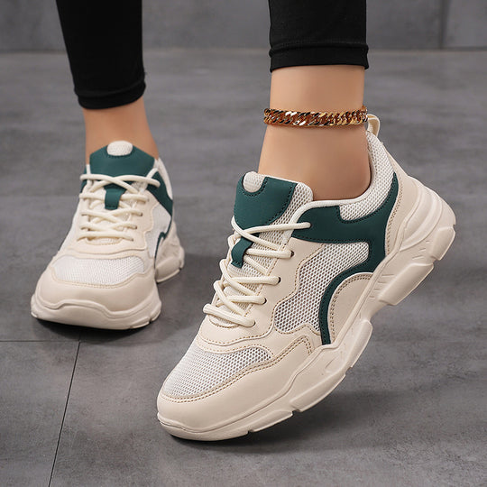 Damen nan moderner Komfort-Sneaker im Retro-Look mit atmungsaktivem Mesh, gepolsterter Ferse und profiliertem Leichtsohlenaufbau EB