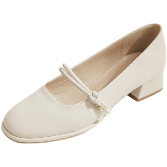 Damen elegante Mary Jane Pumps mit modischem Blockabsatz und feinem Schnallenakzent EB