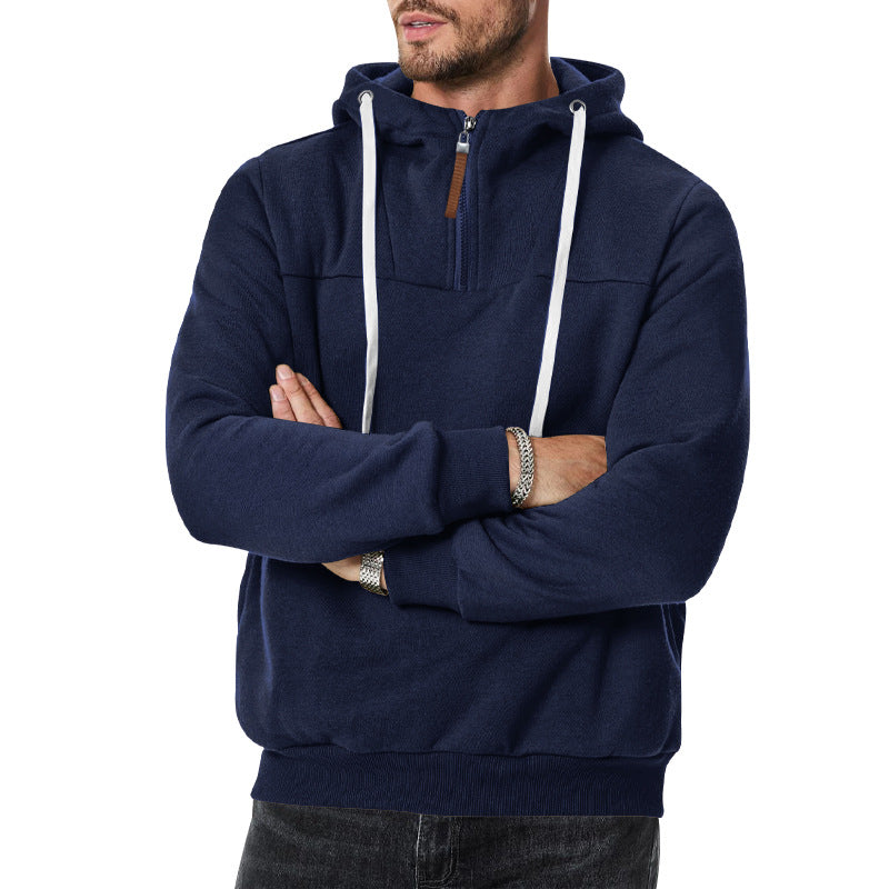 Herren lässiger Kapuzenpullover mit hochwertigem Reißverschluss und strukturiertem Stoff EB