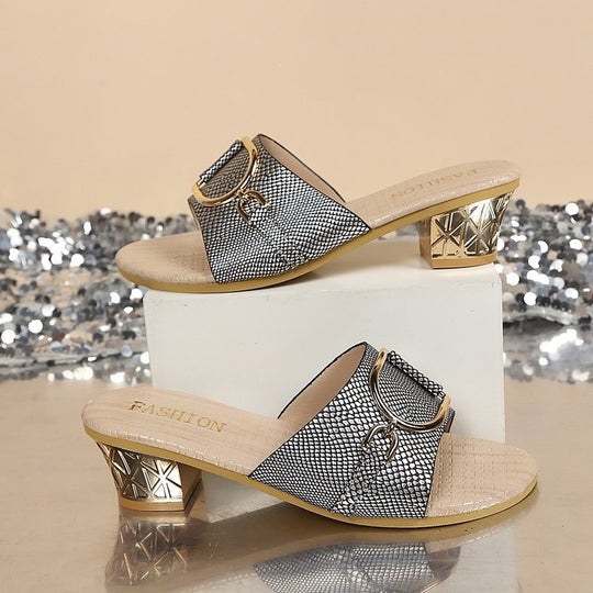 Damen Glamouröse Mules mit elegantem Schnallen-Detail EB