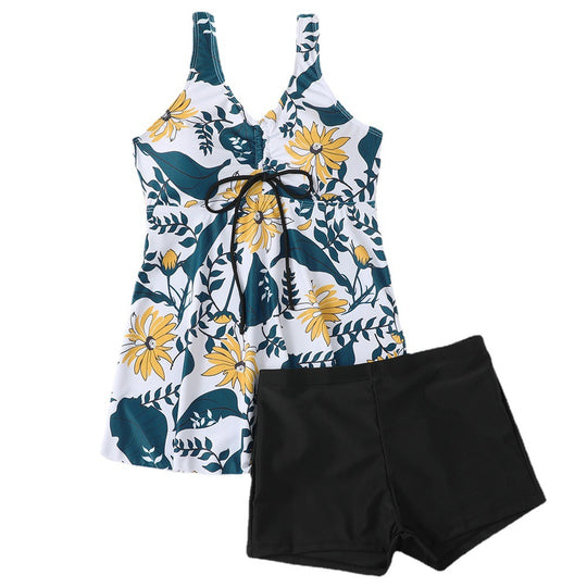 Damen Tankini-Set mit modischem Blumendruck und Rüschen EB