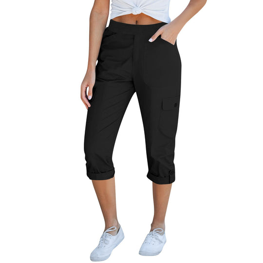 Damen Cargo-Hosen mit elastischem Bund und praktischen Taschen EB