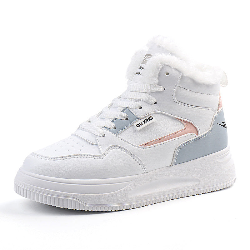 Damen warme High-Top Sneakers mit kuscheligem Innenfutter EB