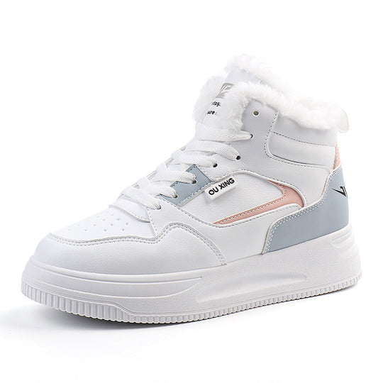 Damen warme High-Top Sneakers mit kuscheligem Innenfutter EB