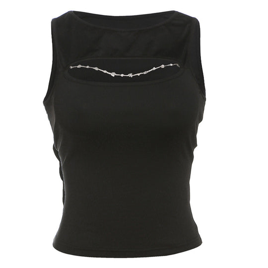 Damen Trendiges Tanktop mit dekorativem Cut-Out und modischen Details EB