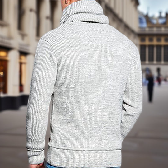 Herren Kapuzenpullover mit grobem Strickmuster und praktischen Kängurutaschen EB