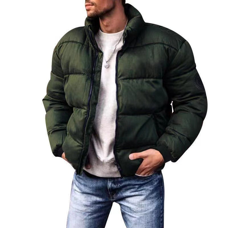 Herren nan wattierte Steppjacke mit hohem Stehkragen, Thermofüllung und elastischen Bündchen EB