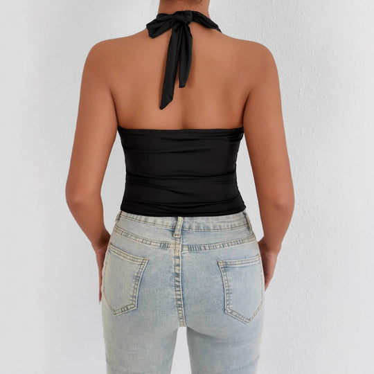 Damen Hochgeschlossenes Tanktop mit Quadrat-Ausschnitt EB