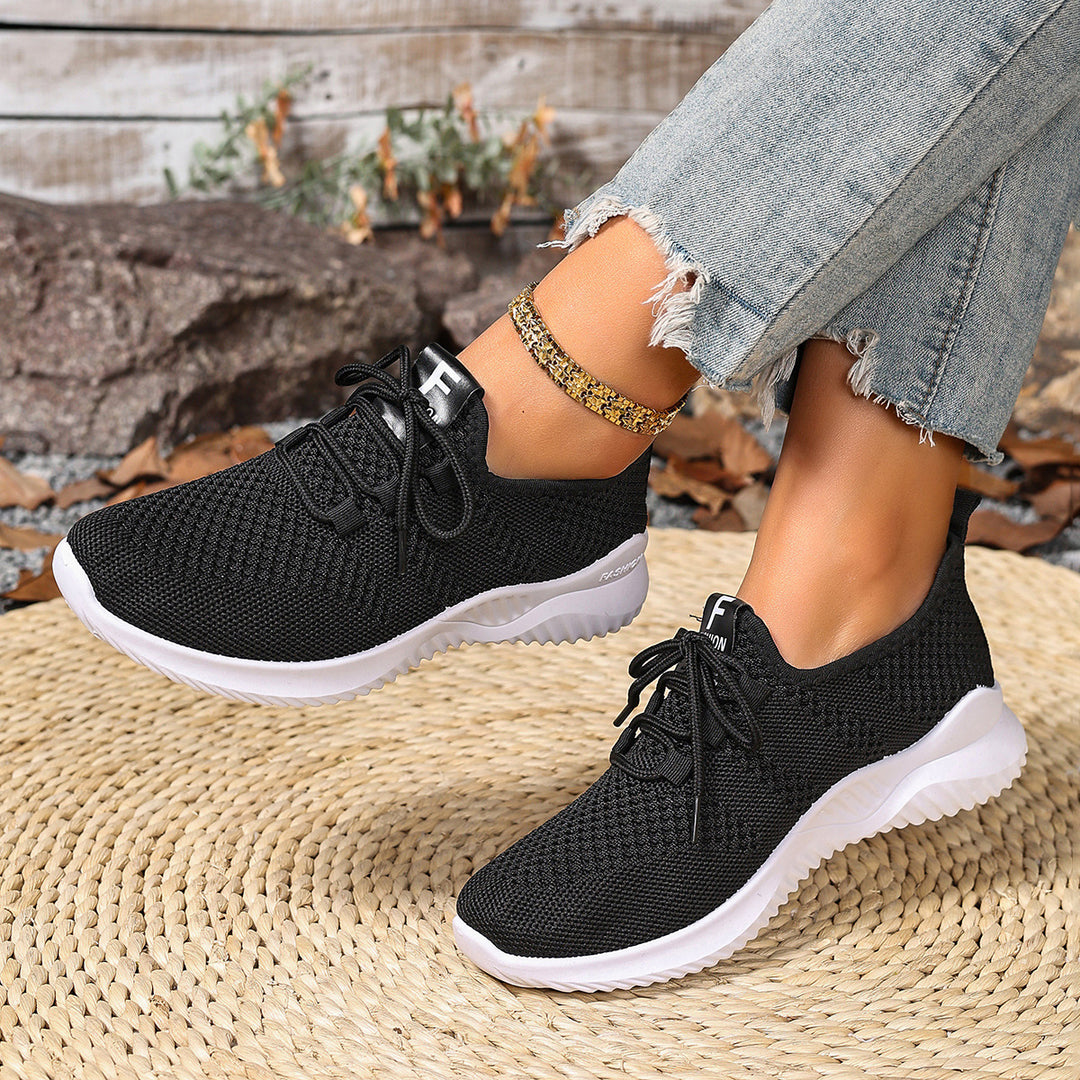 Damen Sportliche Sneaker mit atmungsaktiver Netzstruktur und flexibler Sohle EB