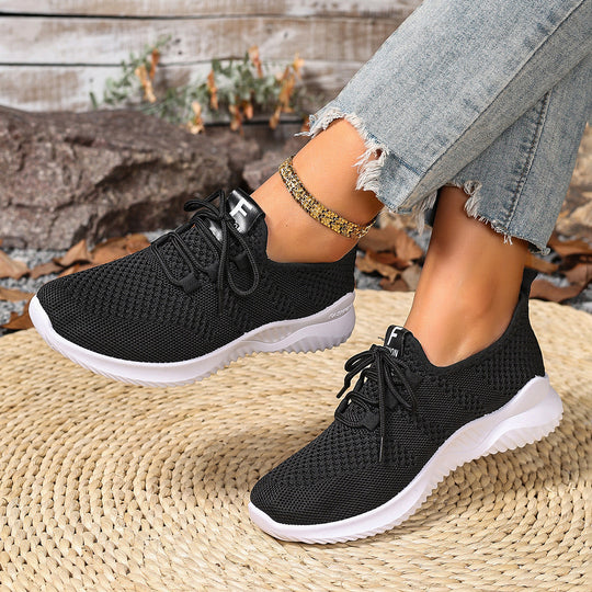 Damen Sportliche Sneaker mit atmungsaktiver Netzstruktur und flexibler Sohle EB