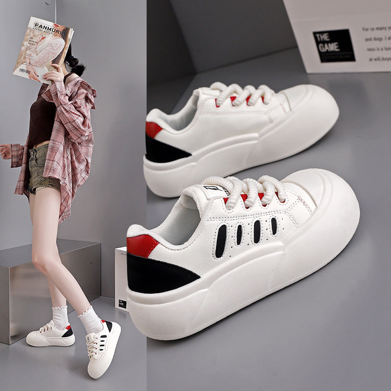 Damen Modische Sneaker mit dicker Gummisohle und atmungsaktiven Einsätzen EB