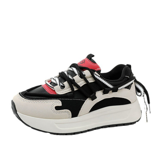 Damen Sportliche Sneakers mit hochgezogenem Sohlenprofil und atmungsaktiver Mesh-Oberfläche EB