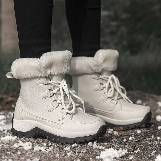 Damen Fleecegefütterte Winter-Boots mit rutschfester Sohle und hohem Knöchelschutz EB