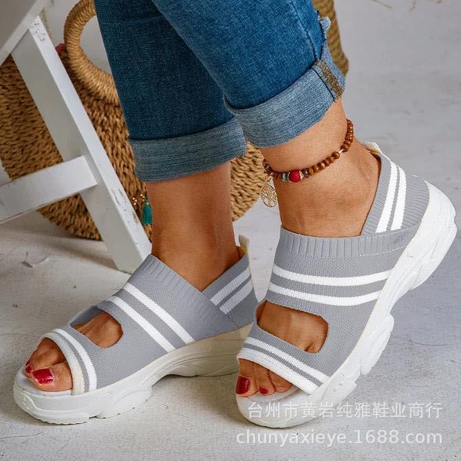 Damen modische Sport-Sandalen mit atmungsaktivem Obermaterial und rutschfester Sohle EB
