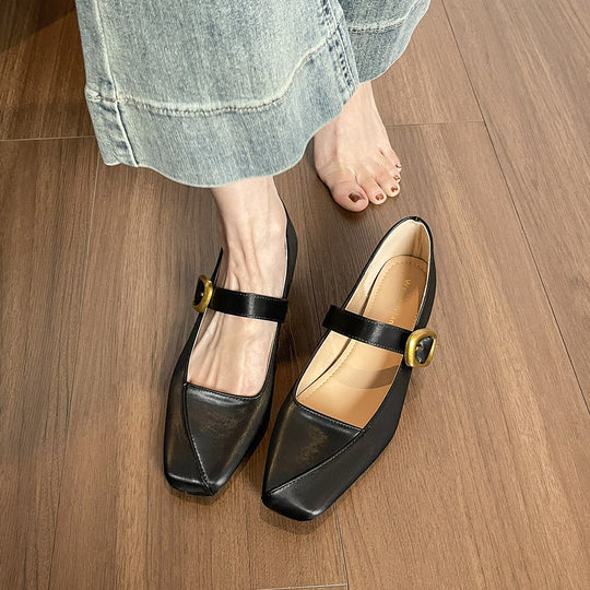 Damen Ballerinas mit elegantem Schnallenverschluss EB