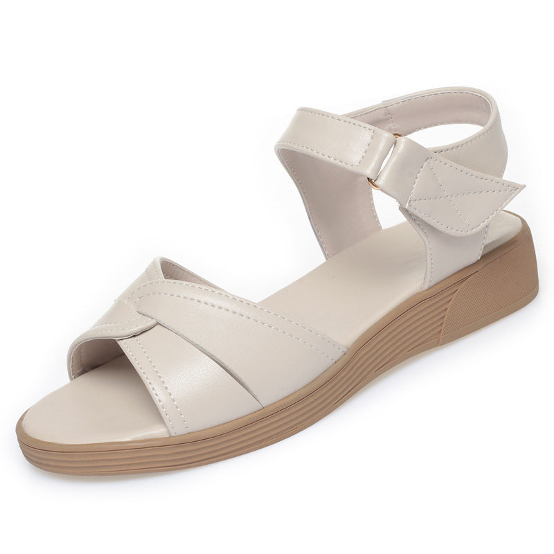 Damen Komfortable Riemchen-Sandalen mit verstellbarem Verschluss und eleganter Schleife EB