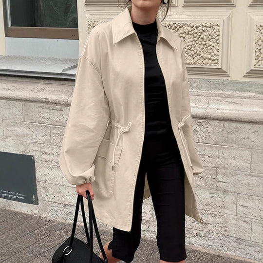 Damen Utility-Jacke im modernen Design mit Gürteldetails und großen Taschen EB
