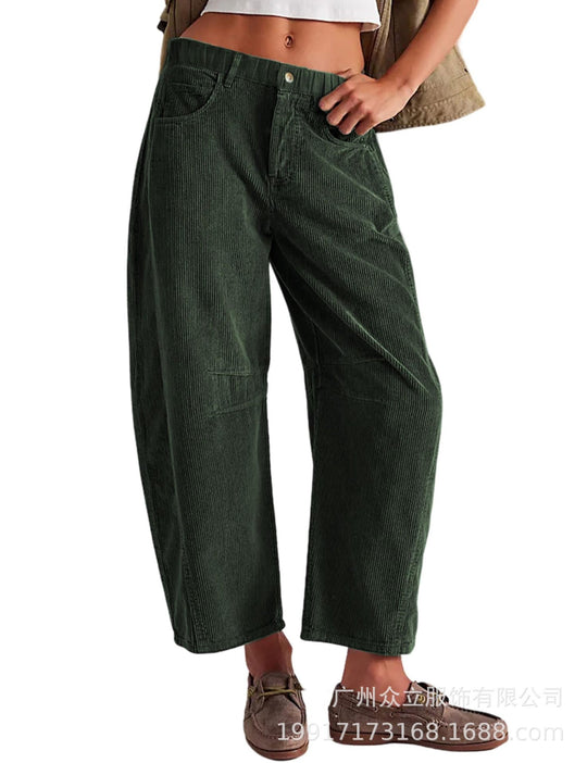 Damen Bequeme und stylische Palazzo-Hosen mit seitlichen Taschen EB