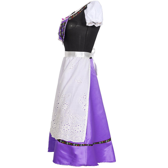 Damen nan Trachtenkleid mit geschnürter Miederblende und bestickter Schürze EB