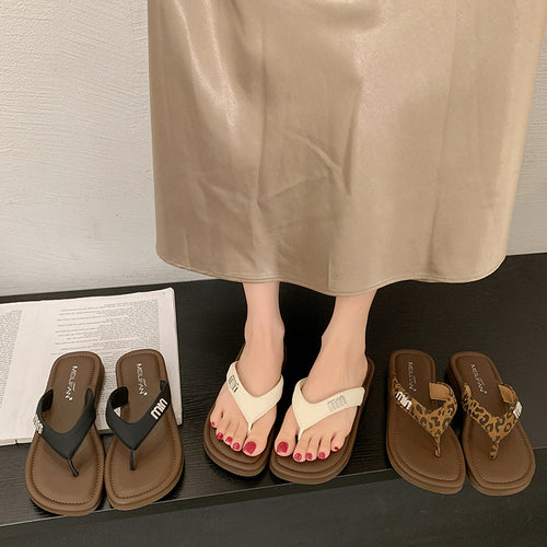 Damen Flip-Flops mit modischem Riemen und funkelndem Dekor EB
