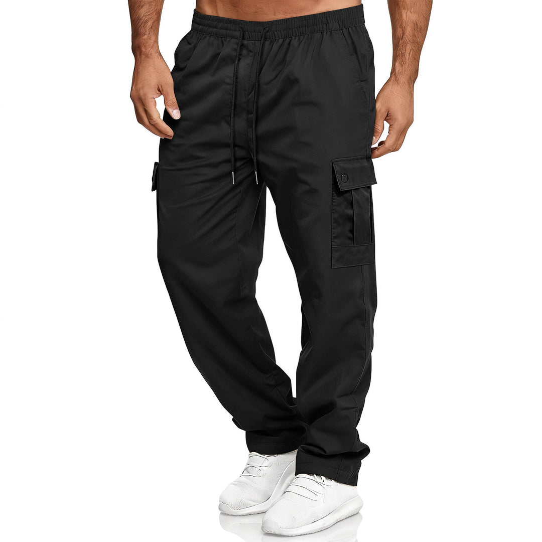Herren Relaxed-Fit Cargo-Jogger mit elastischem Bund, Kordelzug und Klappentaschen EB
