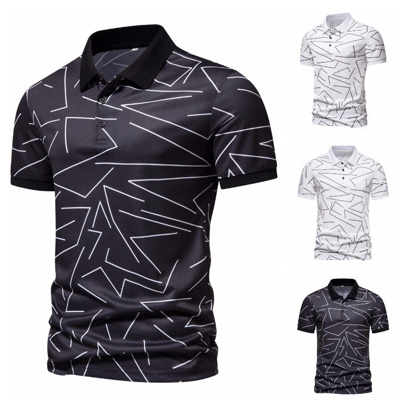Herren Poloshirt mit modernem Grafikdesign EB