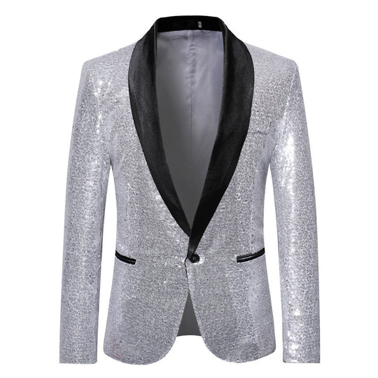 Herren eleganter Pailletten Blazer im modernen Schnitt EB