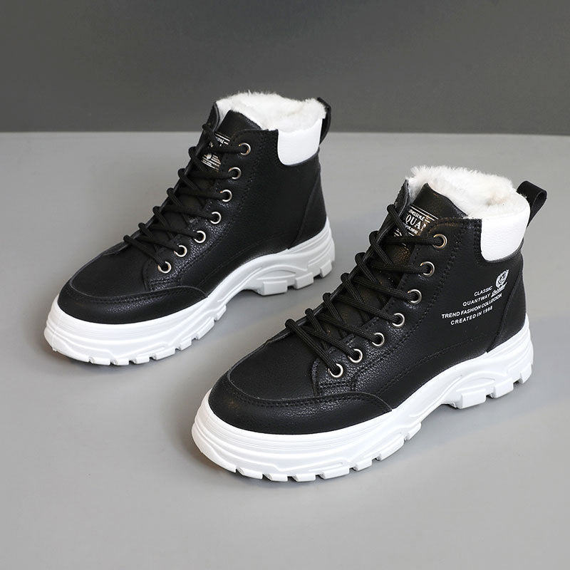 Damen Winterliche High-Top Stiefel mit warmem Fleece-Futter und rutschfester Sohle EB