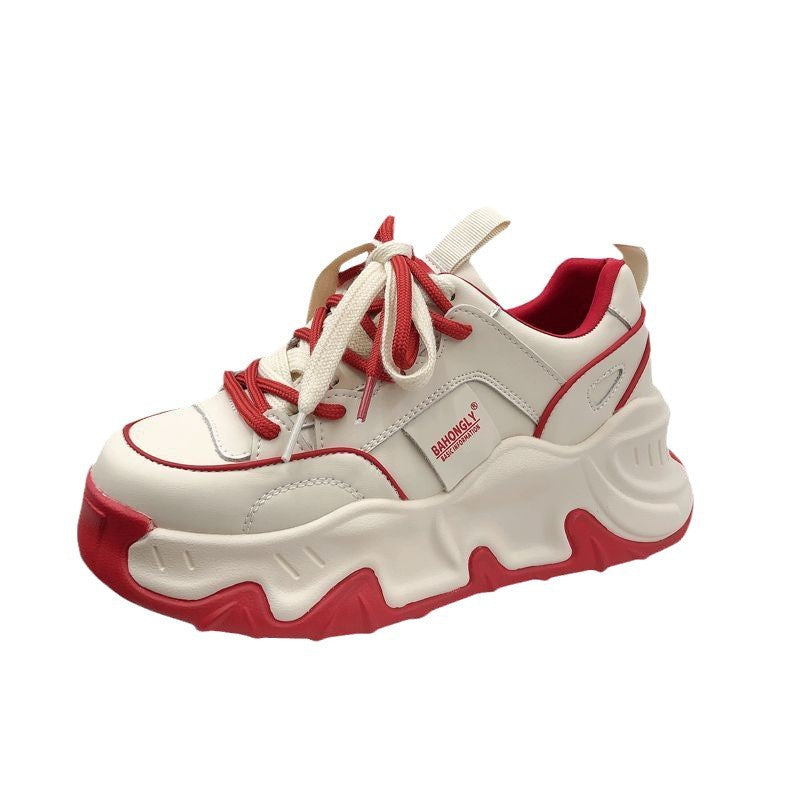 Damen trendige Chunky-Sneaker mit strapazierfähigem Obermaterial und markantem Profil EB