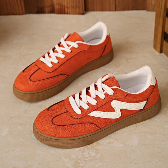 Damen Mode-Sneaker mit hochwertiger Veloursleder-Oberfläche und rutschfester Gummisohle EB