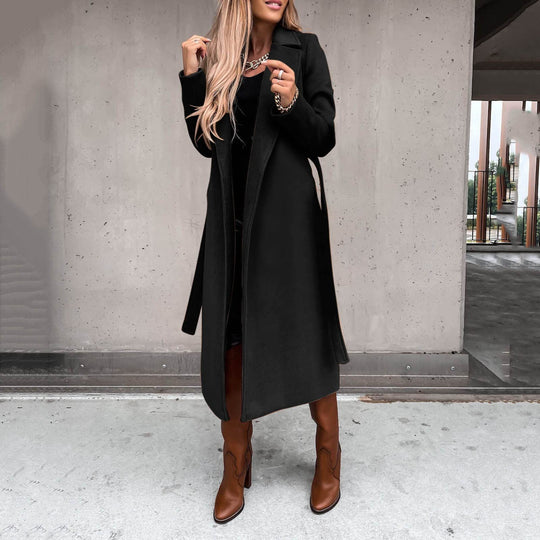 Damen eleganter und warmer Wollmantel EB