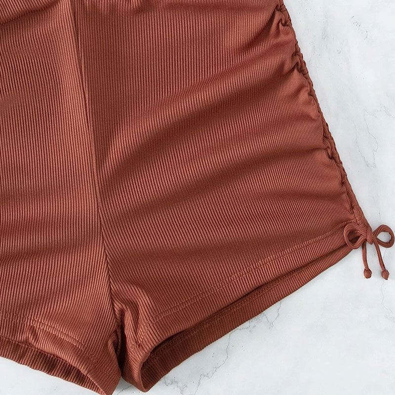 Damen Sportliches Bikini-Set mit asymmetrischem Oberteil und verspieltem Bindedesign EB