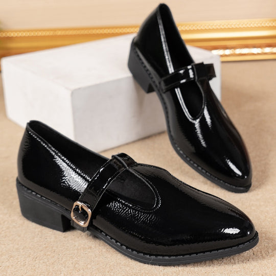 Damen Klassische Ballerinas mit elegantem Riemen EB