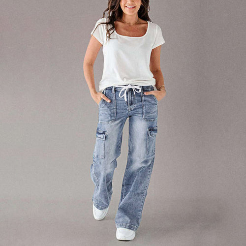 Damen Cargo-Jeans mit lässigem Schnitt und praktischen Taschen EB