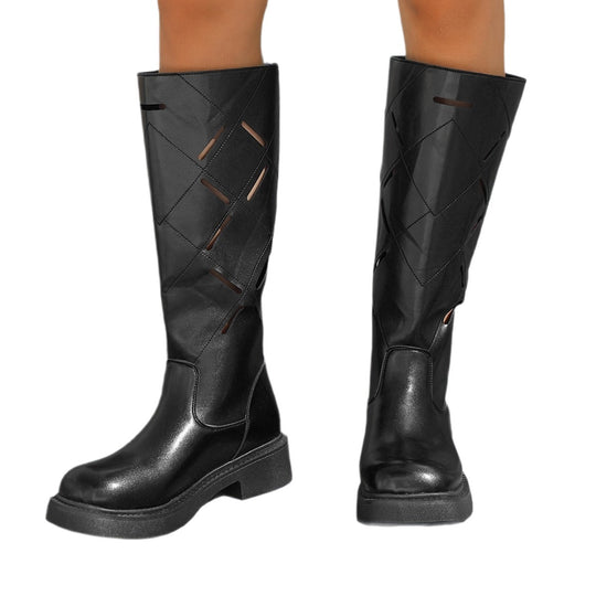 Damen Stiefel mit dekorativem Schnitt und komfortabler Gummisohle EB